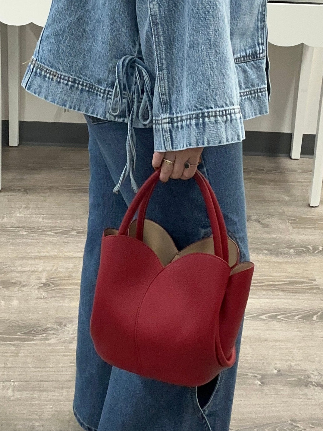 Melie Bianco Red Tulip Bag
