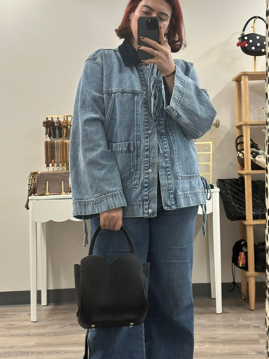 Melie Bianco Black Tulip Bag