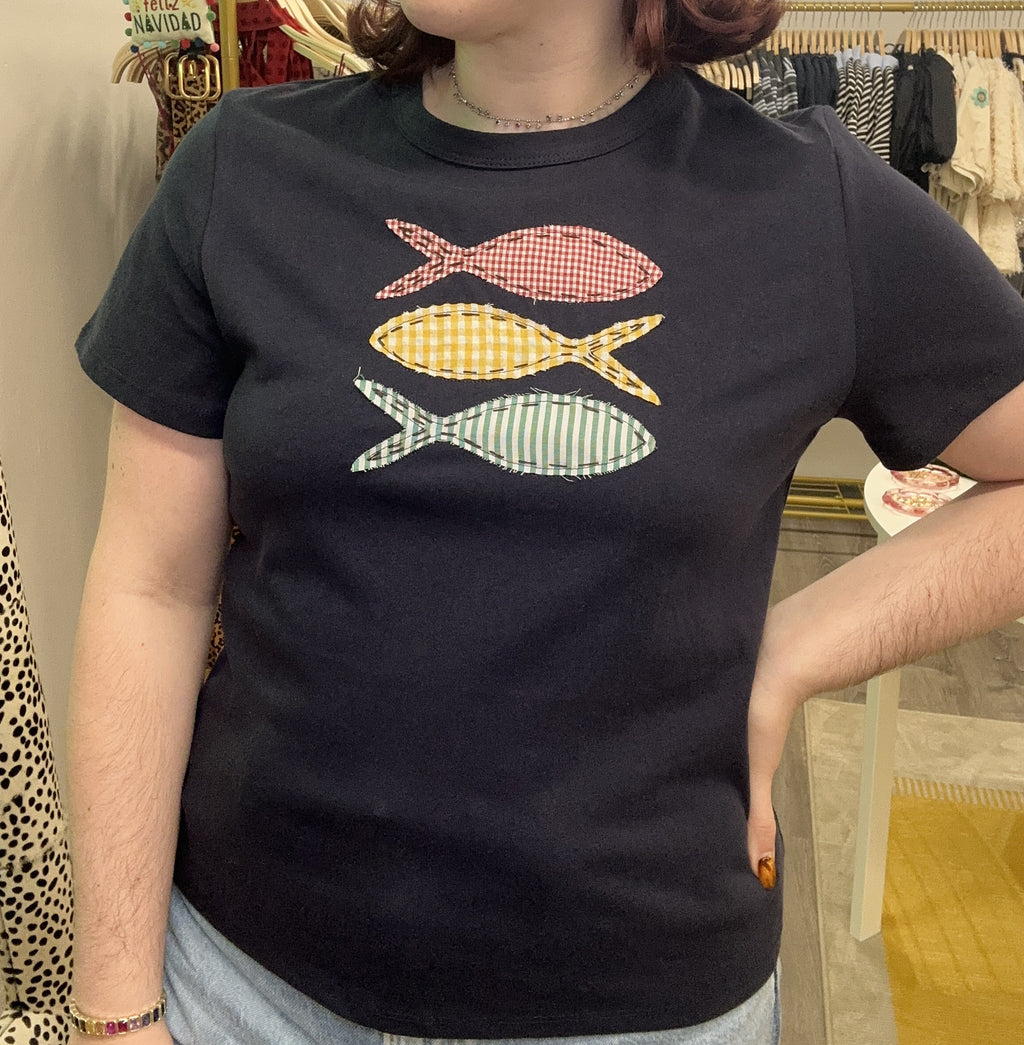 Gingham Fish Tee