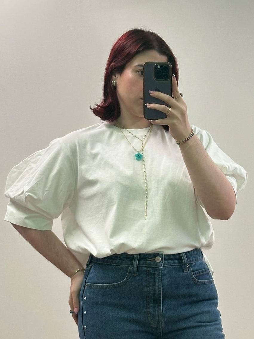 Oversized White Not So Basic Tee