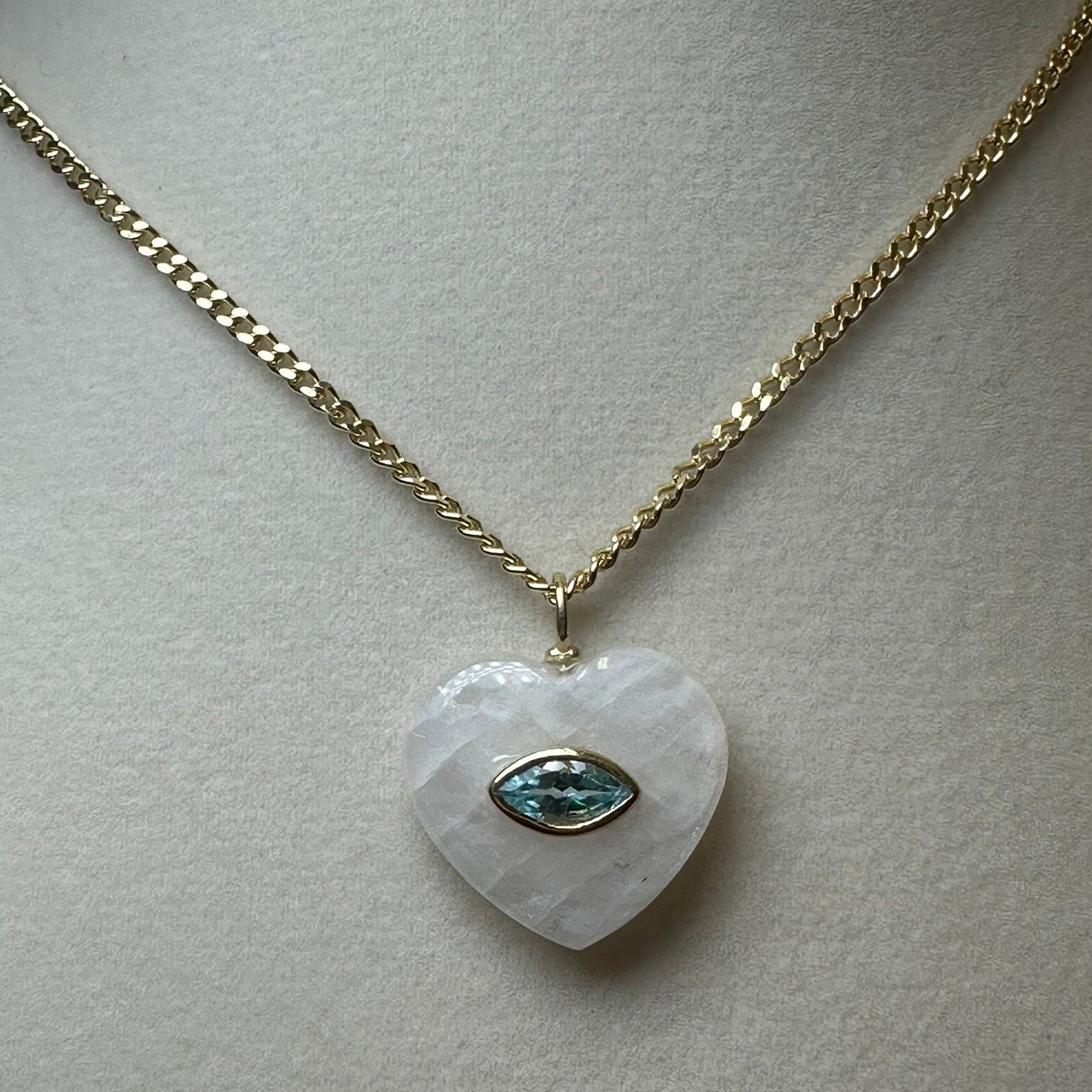 Moonstone Heart Pendant Necklace