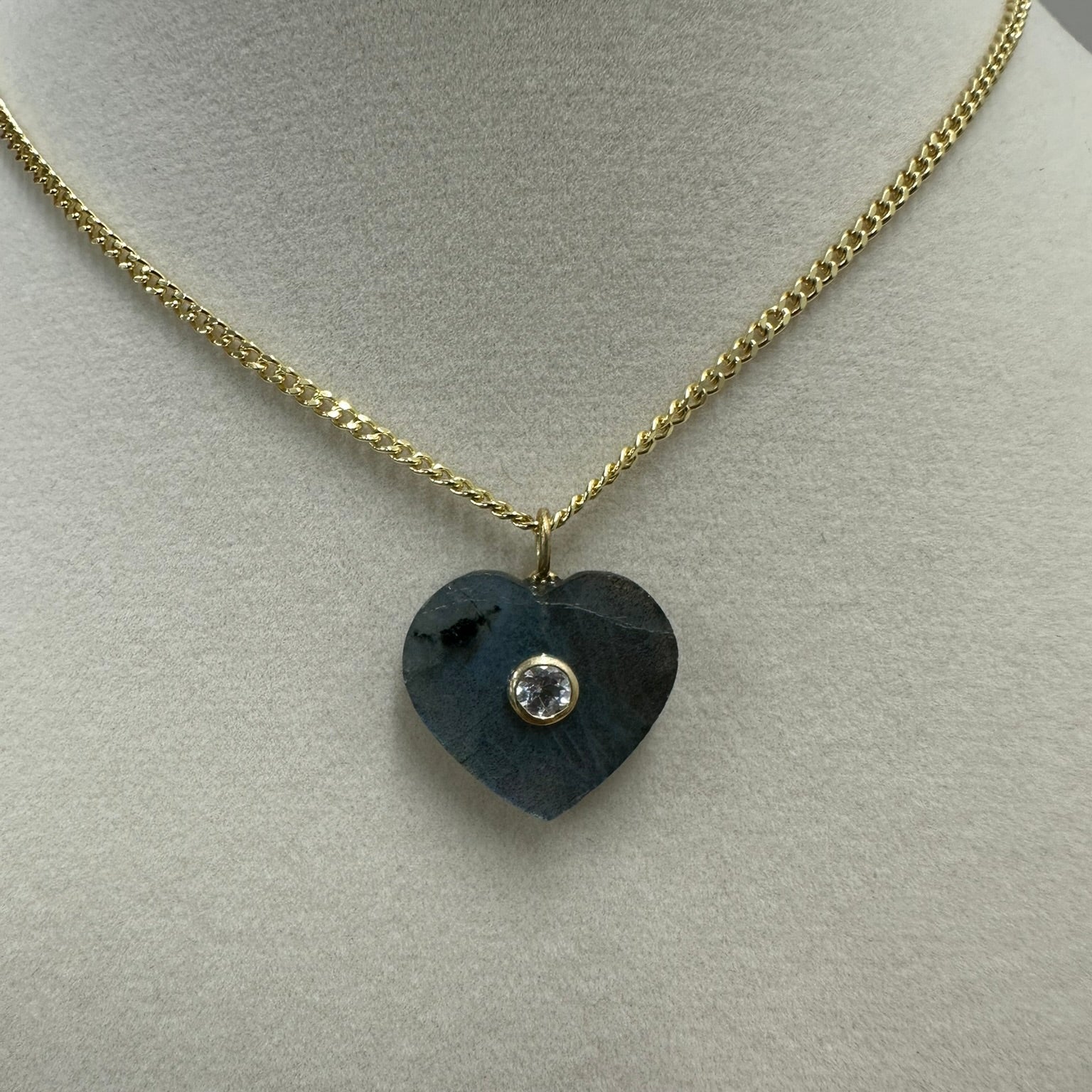 Labradorite Heart Pendant Necklace