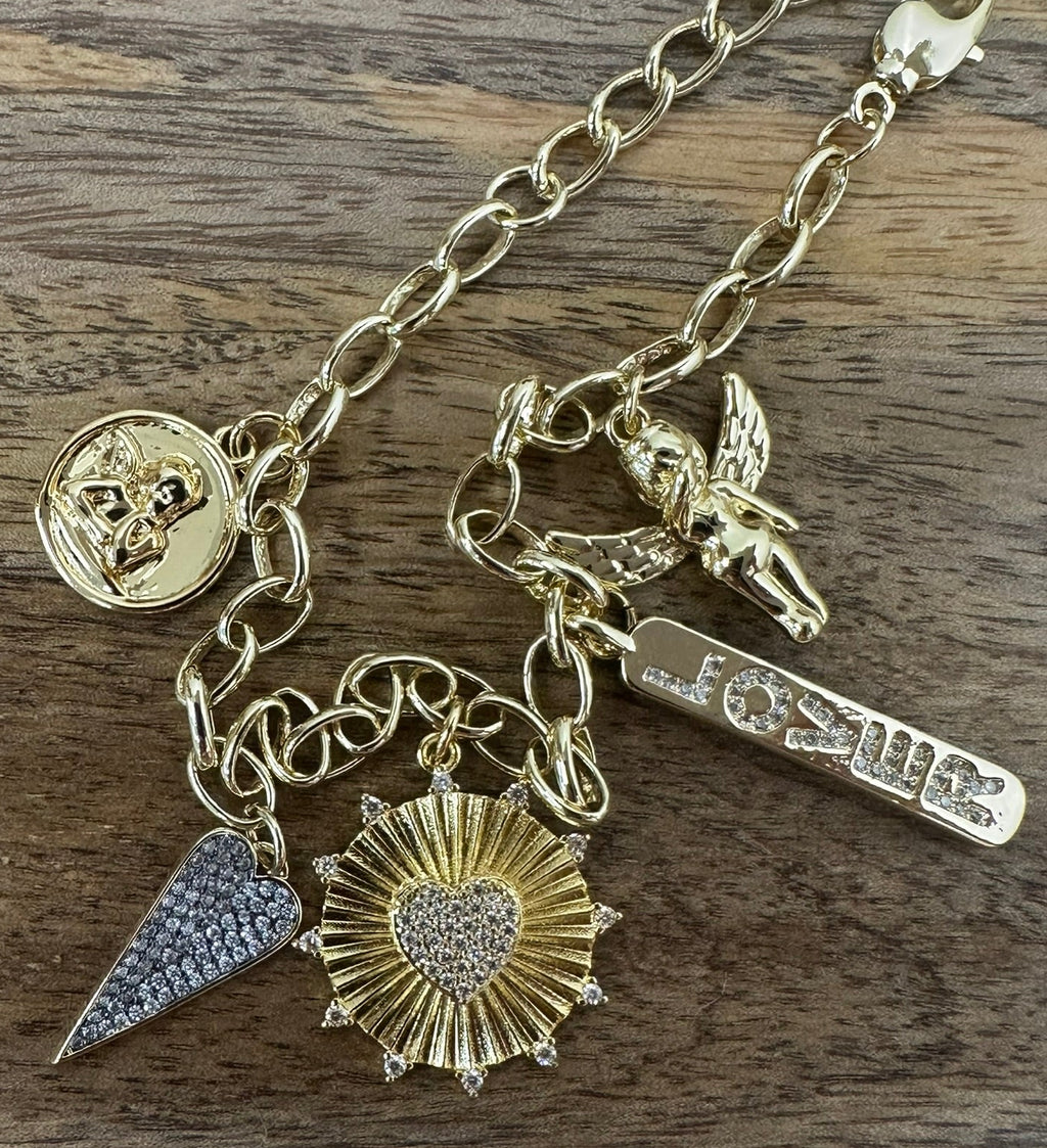 Cupid Energy Gold Plated Charm Bracelet