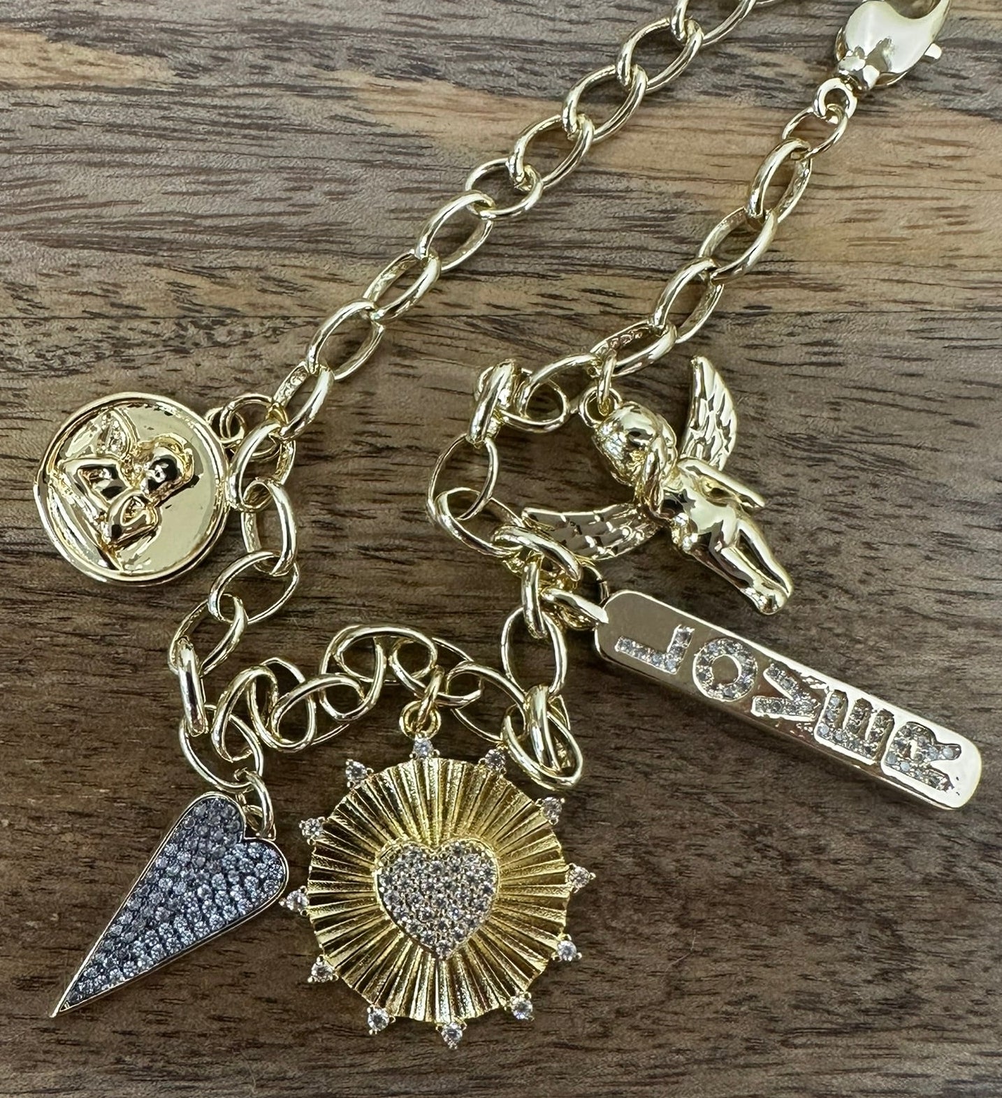 Cupid Energy Gold Plated Charm Bracelet