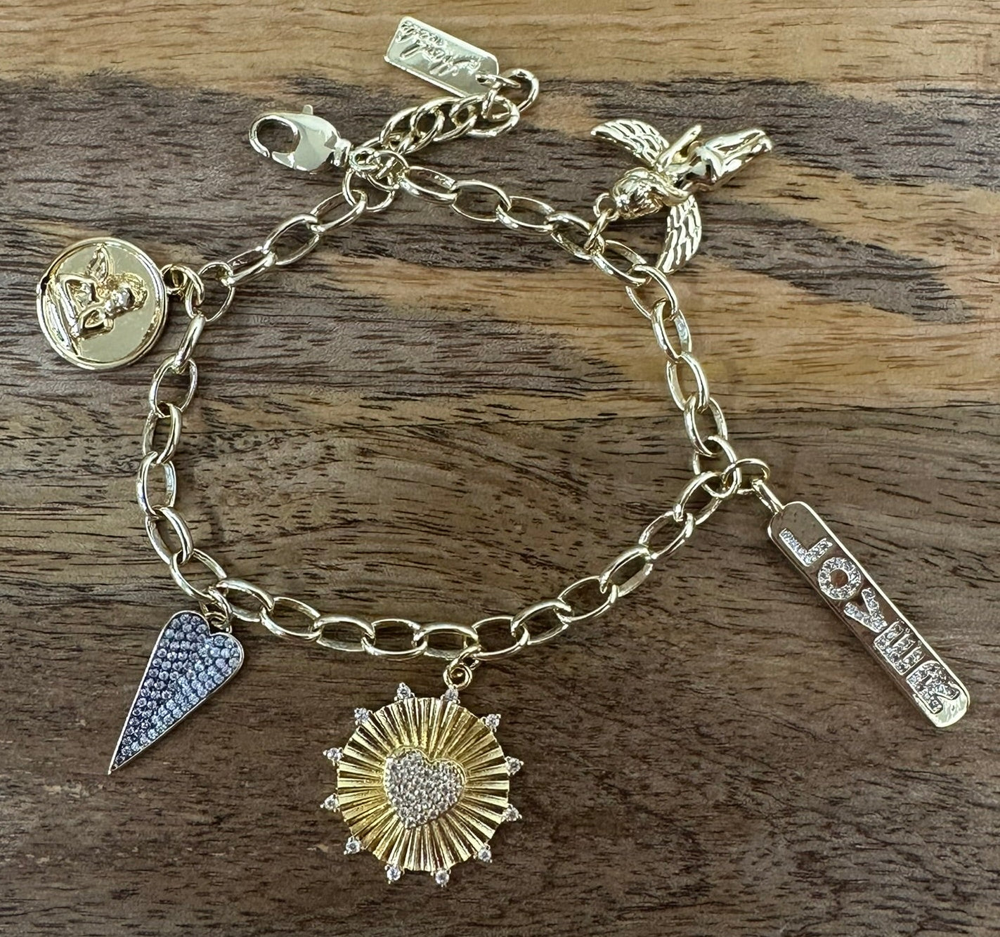Cupid Energy Gold Plated Charm Bracelet