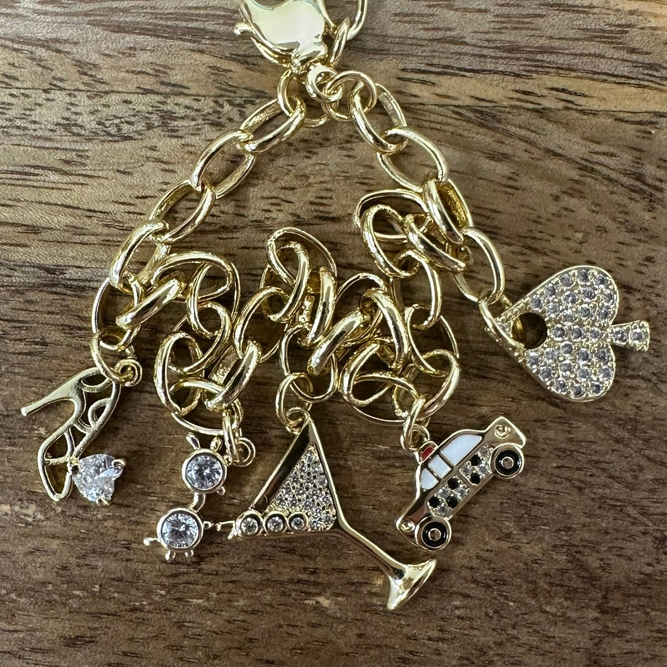 City Girl Vibes Gold Plated Charm Bracelet