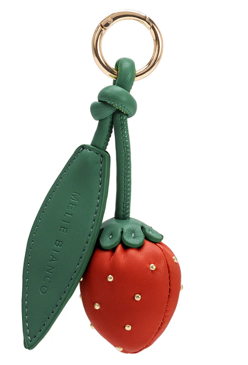 Melie Bianco Red Strawberry Charm Bag