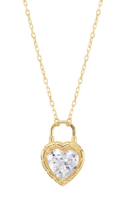 Cubic Zirconia Heart Pendant Necklace