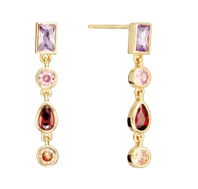 Multi-Stone Linear Drop Earrings