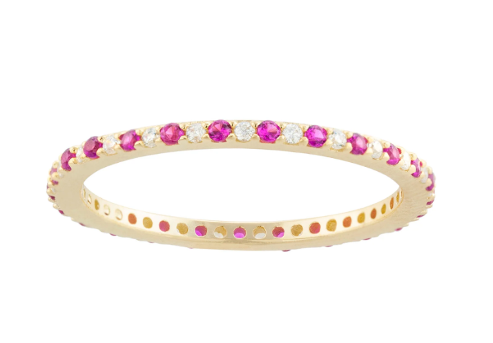 Pink & Clear Eternity Band Ring