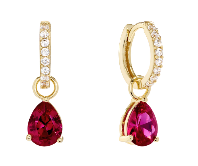 Deep Pink Drop Pave Huggies