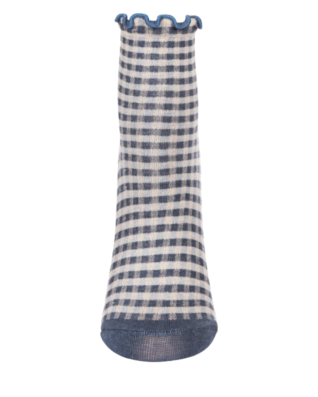 Gingham Ruffle Ankle Sock