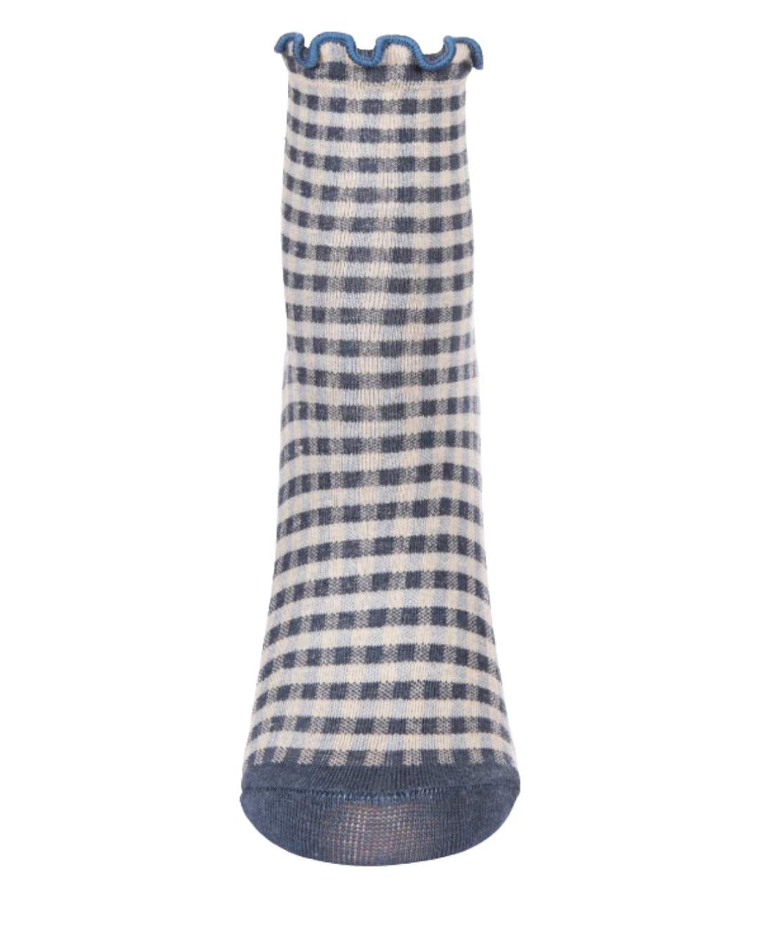 Gingham Ruffle Ankle Sock