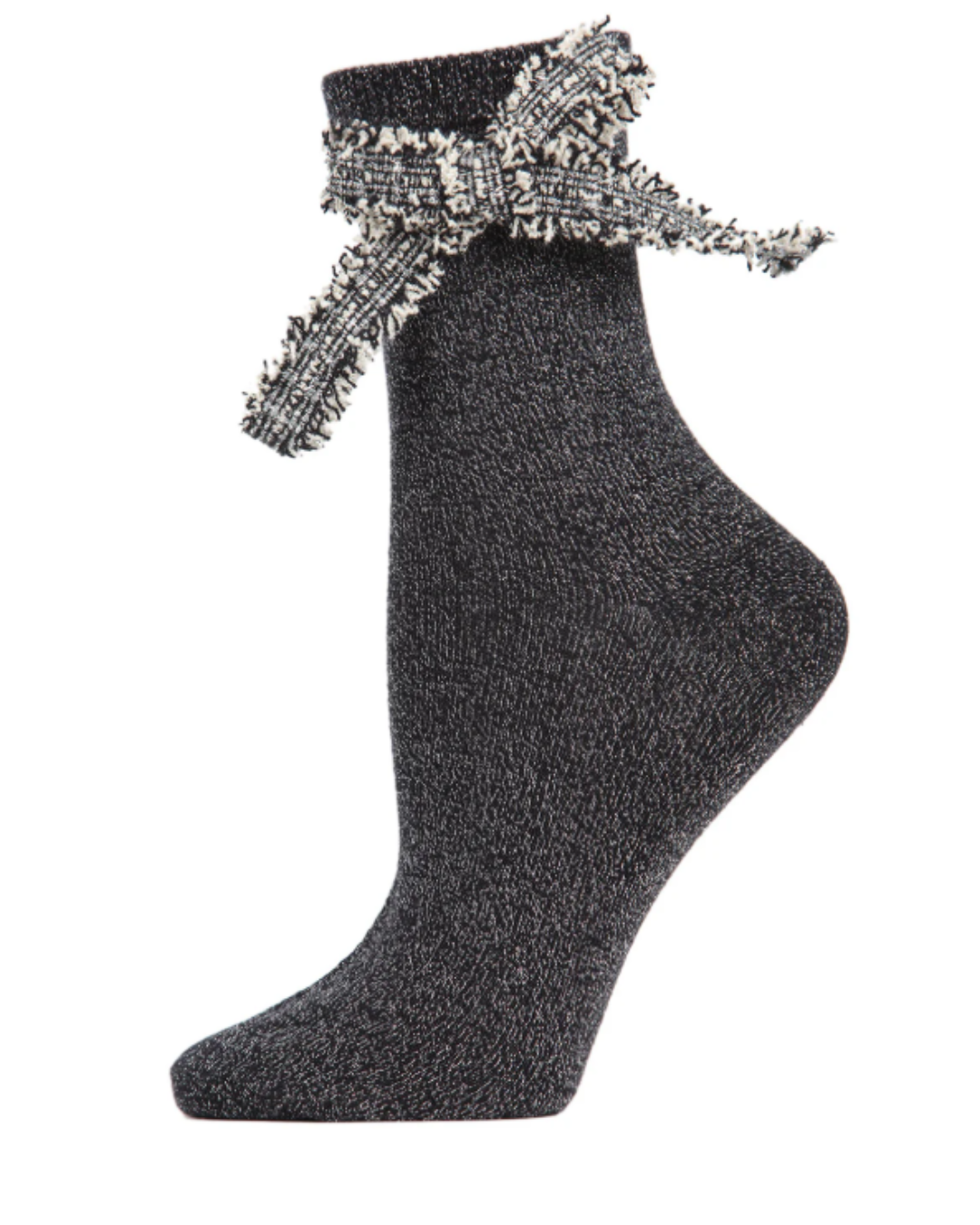 Metallic Bow Ankle Sock