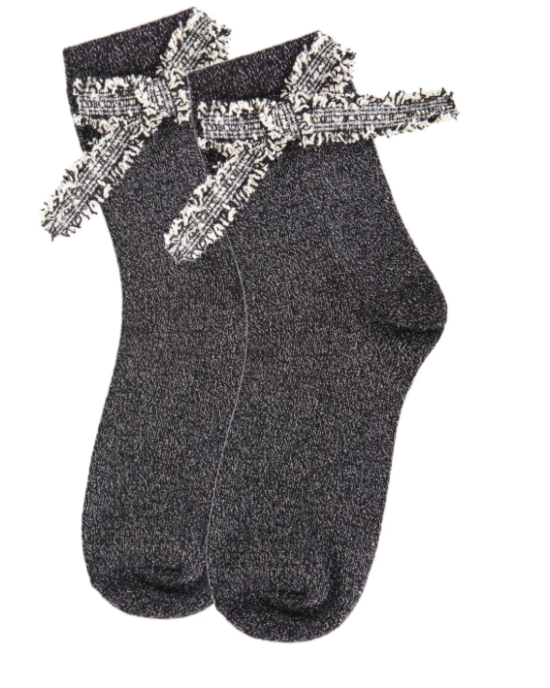 Metallic Bow Ankle Sock