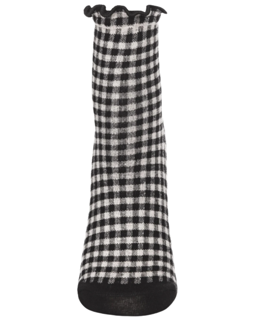 Gingham Ruffle Ankle Sock