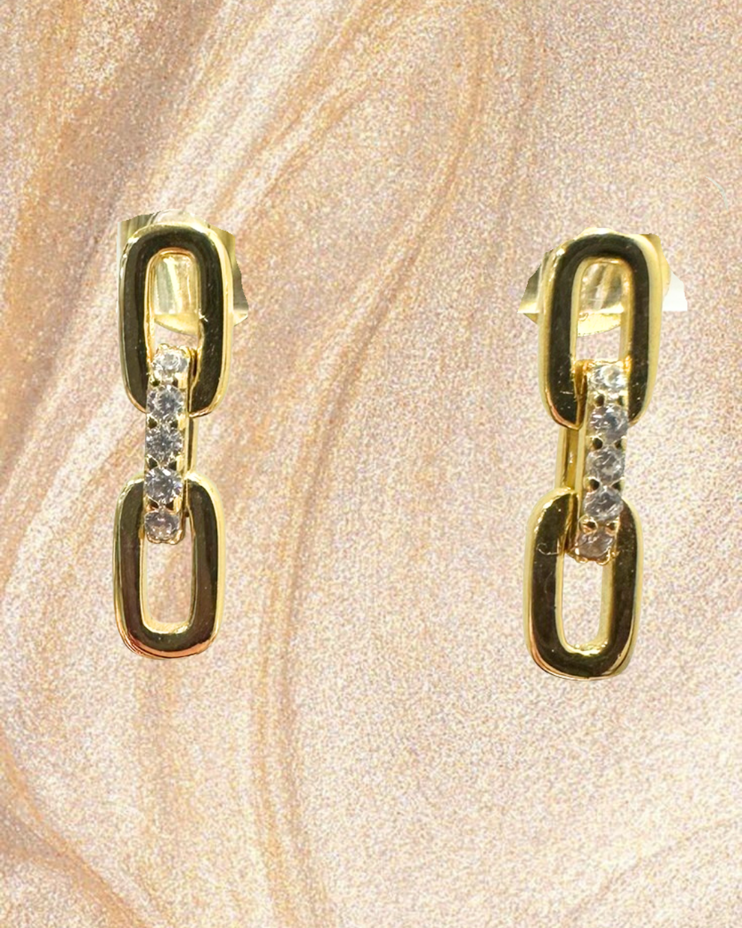 Vermeil Chain Link Stud Earrings
