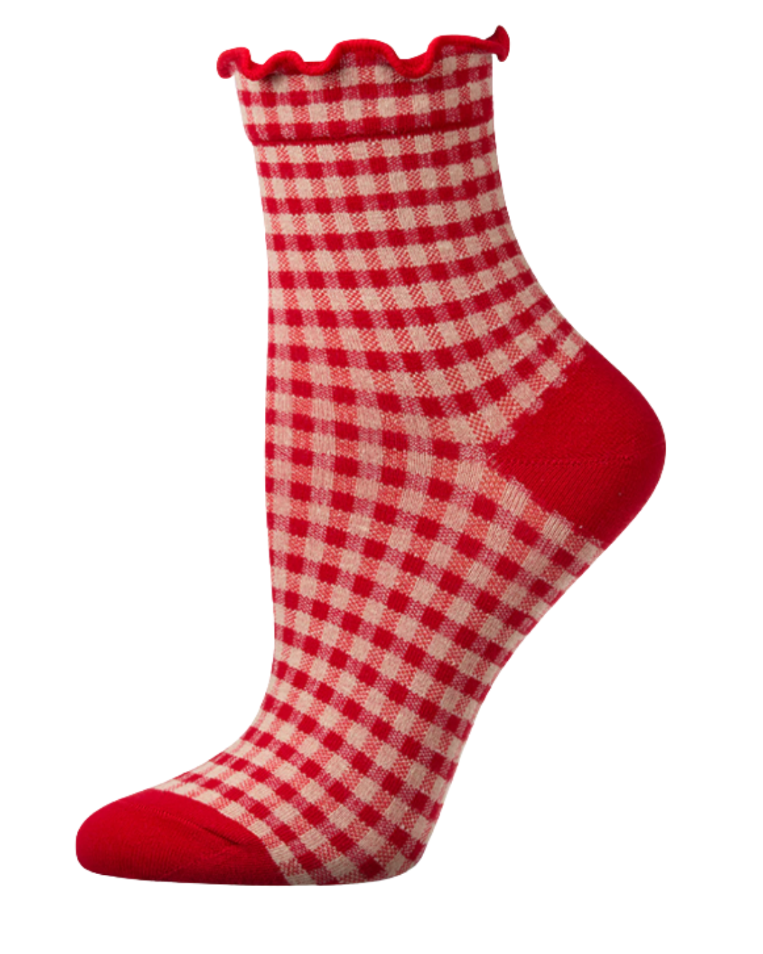 Gingham Ruffle Ankle Sock