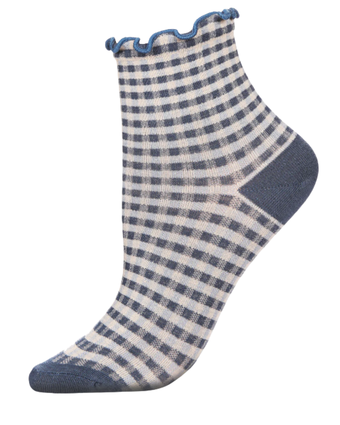 Gingham Ruffle Ankle Sock