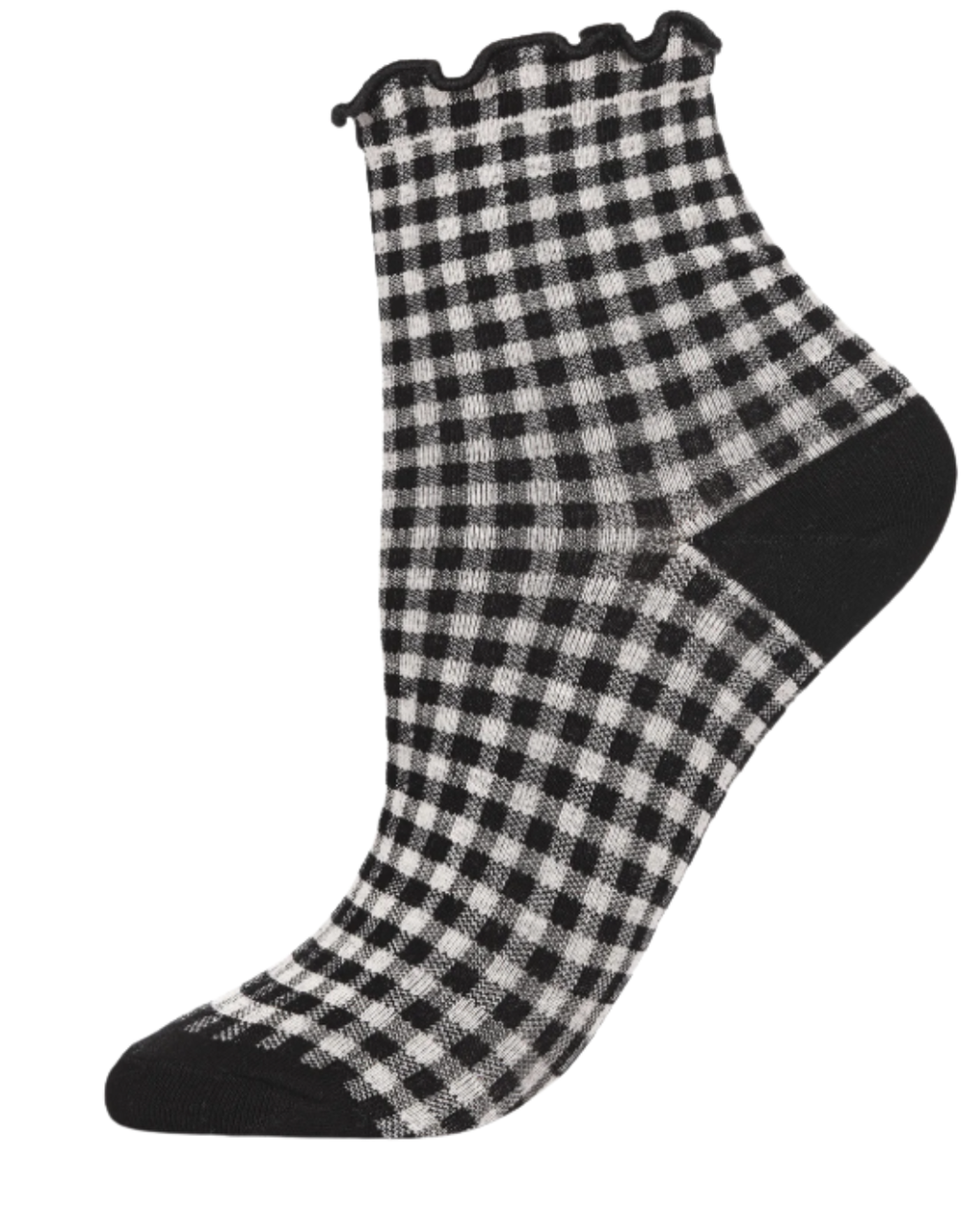Gingham Ruffle Ankle Sock