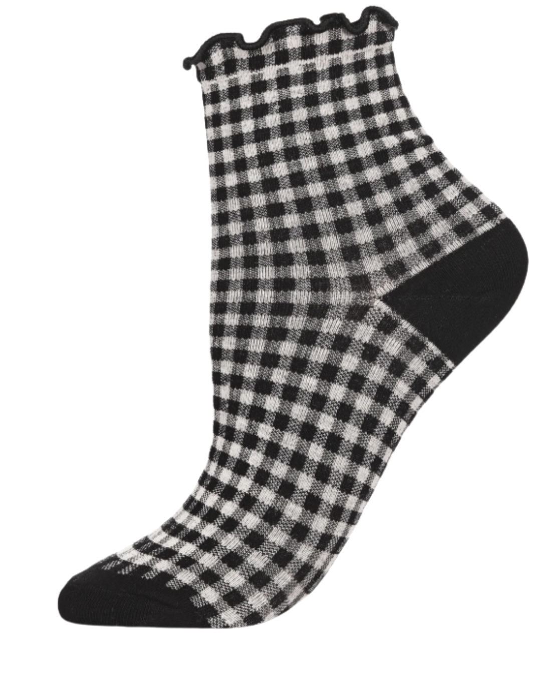 Gingham Ruffle Ankle Sock