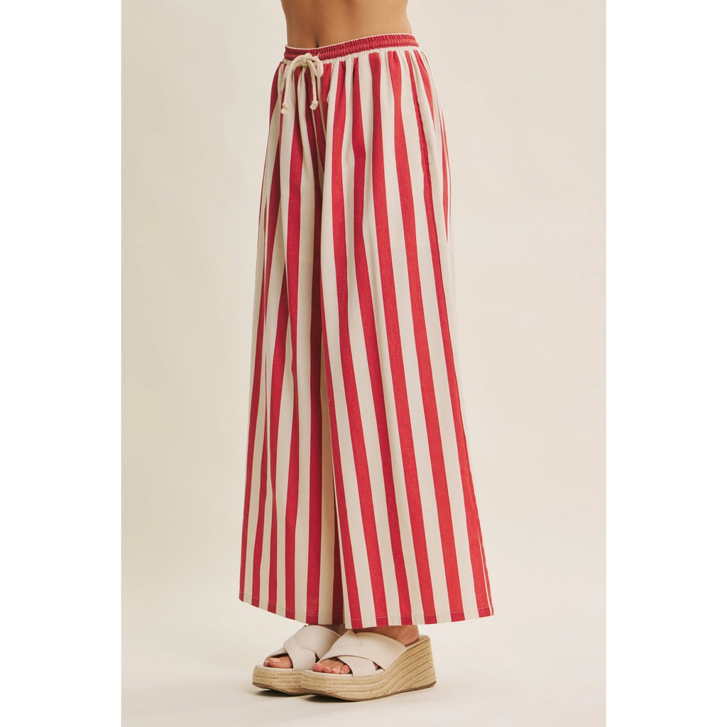 Red & Cream Striped Pants
