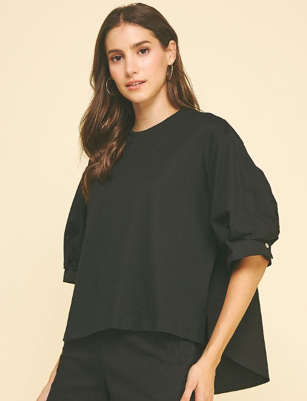 Oversized Black Not So Basic Tee
