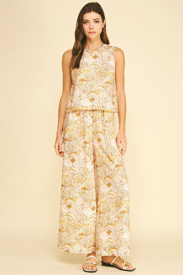 Golden Seashell Print Matching Set
