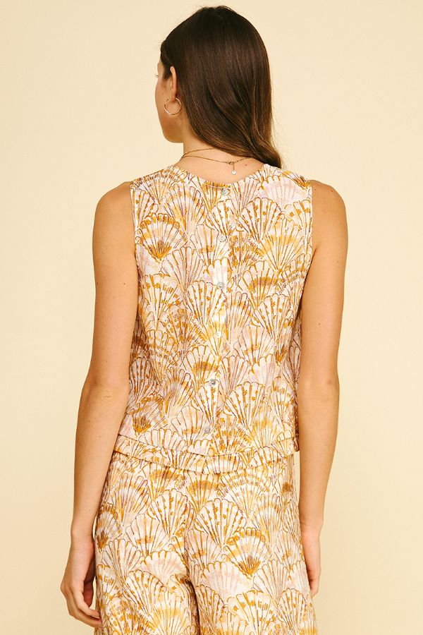 Golden Seashell Print Matching Set