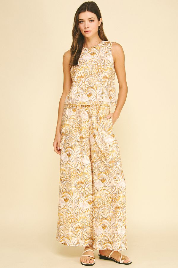 Golden Seashell Print Matching Set