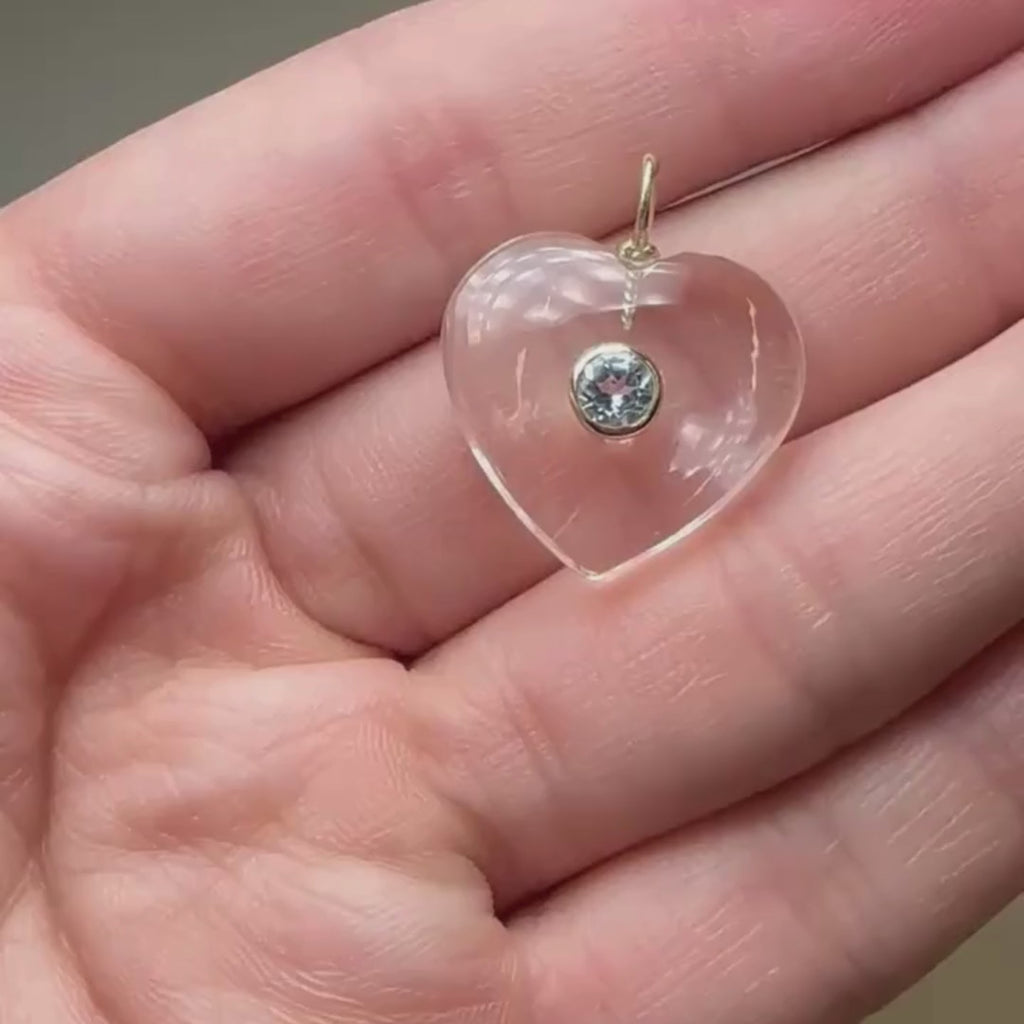 Clear Quartz Heart Charm
