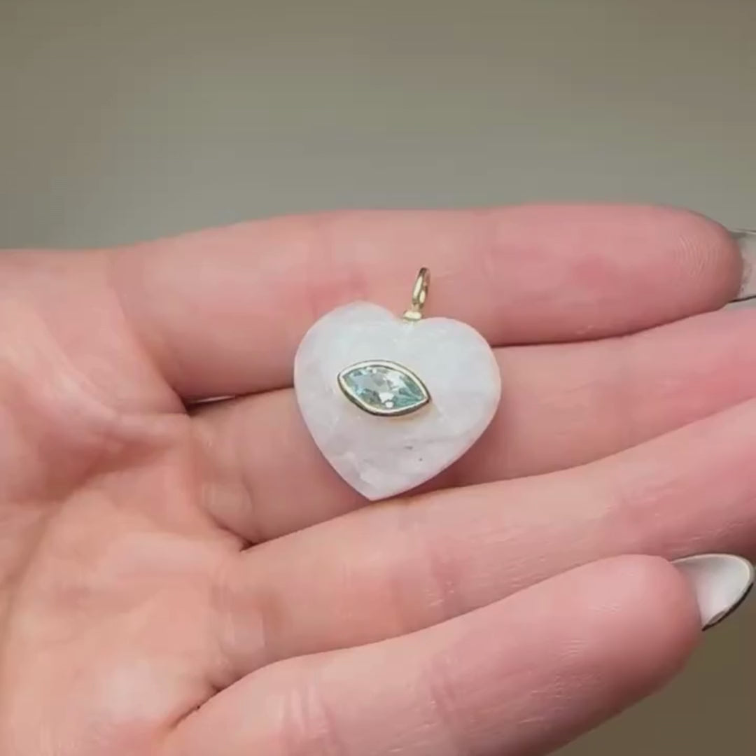 Moonstone Heart Charm