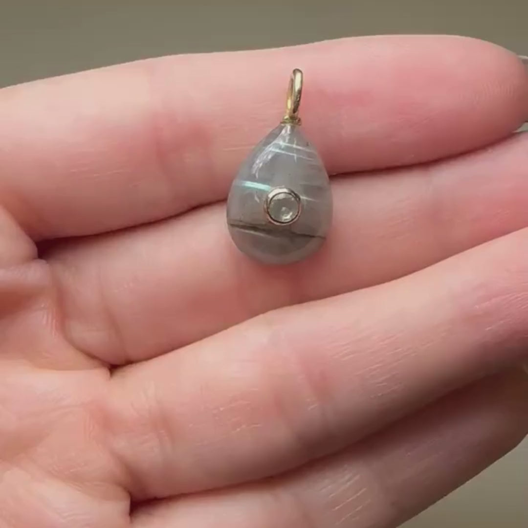 Labradorite Drop Charm