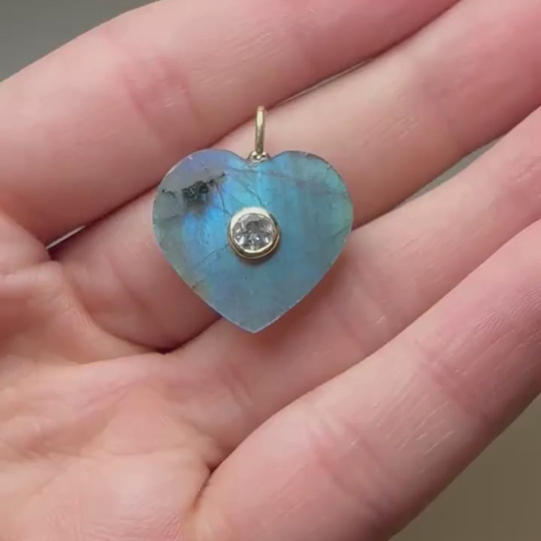 Labradorite Heart Charm
