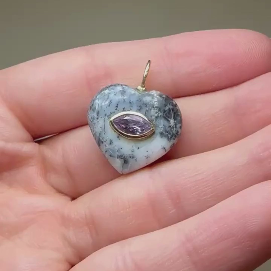 Agate Heart Charm