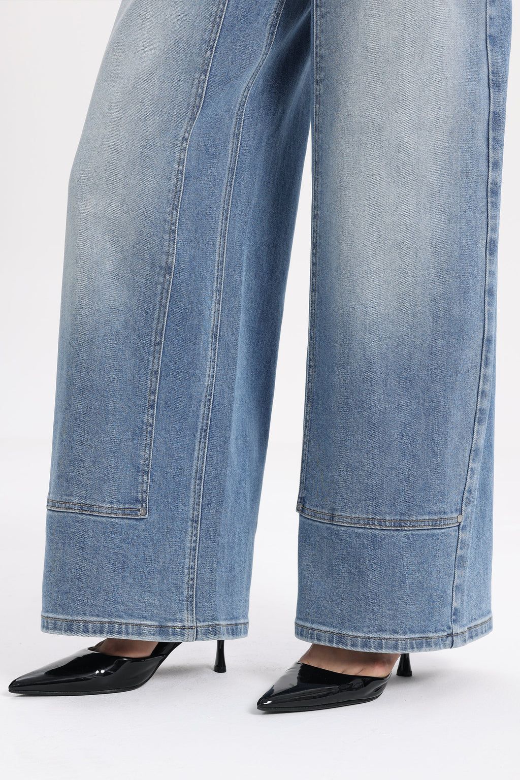 High Rise Barrel Wide Leg Jeans